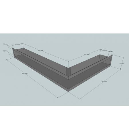 KRBOVÁ MŘÍŽKA OTEVŘENÁ ROHOVÁ 60X40X9 BÍLÁ HLOUBKA 8 CM