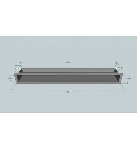 Krbová mřížka otevřená 70x9 černá HLOUBKA 10 CM