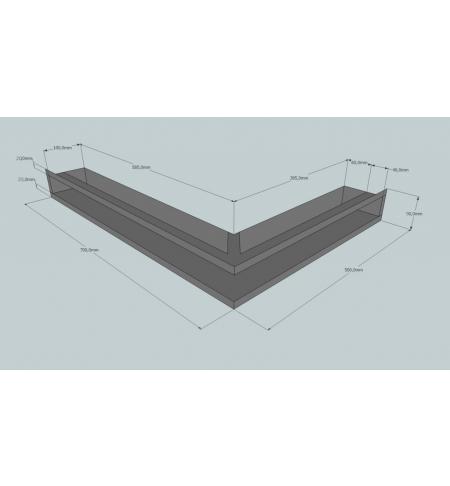 KRBOVÁ MŘÍŽKA OTEVŘENÁ ROHOVÁ 70X50X9 BÍLÁ HLOUBKA 10 CM