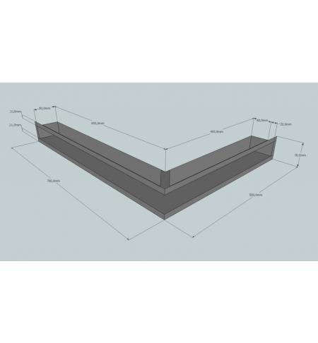 KRBOVÁ MŘÍŽKA OTEVŘENÁ ROHOVÁ 70X50X9 BÍLÁ HLOUBKA 8 CM