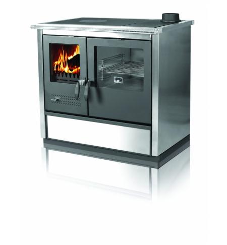 Sporák na tuhá paliva NORTH 8,73 kW, pravý, inox