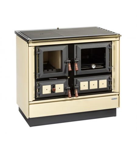 KVS Moravia VSP-9112.3390-OP Klaudie béžový pravý, titanové (zlaté) doplňky, dřevěná držadla, smaltovaný černý rám plotny, ocelová plotna dělená střík