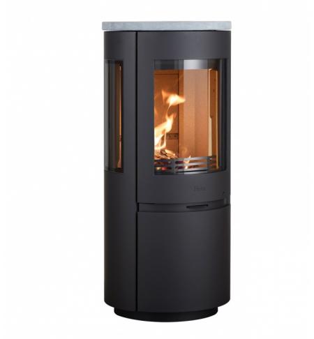 Krbová kamna Heta Scan-line 8 boční prosklení, horní deska mastek