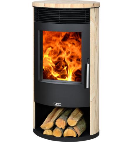 Krbová kamna ABX Tartu 5 II černý plech + pískovec, včetně horní desky