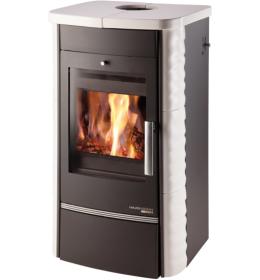 Kachlová kamna ALYTUS II s výměníkem černá, bílá kachle