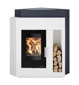 Krbová stavebnice HAAS SOHN PINUS II, krbová vložka PINUS AL, smaltovaná dvířka, rohové provedení