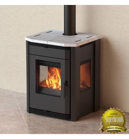 Krbová kamna MBS SD EVA kamna třístranně prosklená 8,2 kW, horní deska kámen