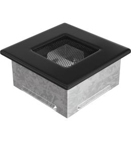 KRATKI Krbová mřížka bez žaluzie 11 x 11 cm - černá