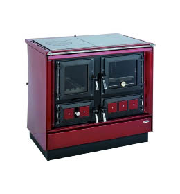 KVS Moravia VSP 9112.4482-V Klaudie bordó levý, chromované doplňky, smaltovaný bordo rám plotny, ocelová broušená plotna, s výměníkem