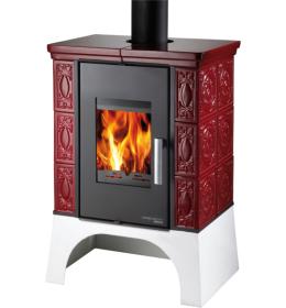 HAAS+SOHN EMPOLI AL II s výměníkem, černá, bordeaux kachle, vychlazovací smyčka