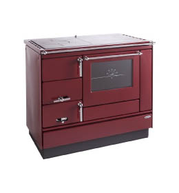 KVS Moravia VSP 9100.4482-V bordó levý, chromované doplňky, smaltovaný bordo rám plotny, ocelová broušená plotna, s výměníkem