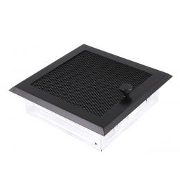 Krbová mřížka 16x16cm s žaluzií černá