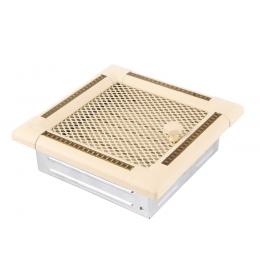 Krbová mřížka 16x16cm s žaluzií EXCLUSIVE slonová kost / mosaz patina