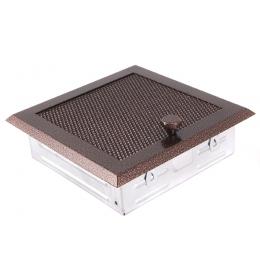 Krbová mřížka 16x16cm s žaluzií stará měď