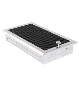 Krbová mřížka 16x32cm s žaluzií broušený chrom