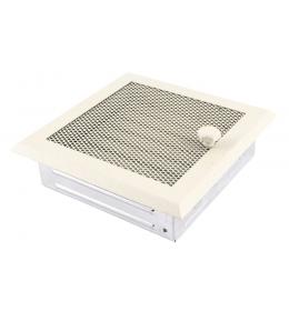 Krbová mřížka16x16cm s žaluzií krémový brokát