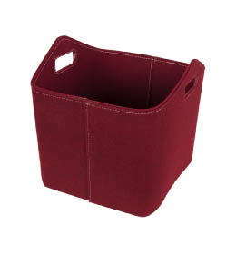 Koš na dřevo plstěný, červený