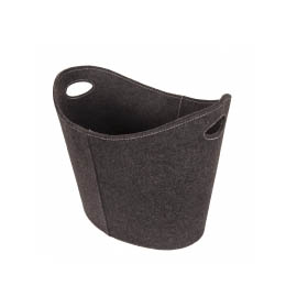 Koš na dřevo plstěný oválný, šedý
