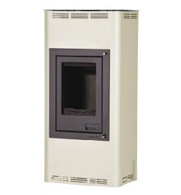 Krbová kamna HS Flamingo AQUAFLAM  12 s výměníkem - krémová, automatická regulace