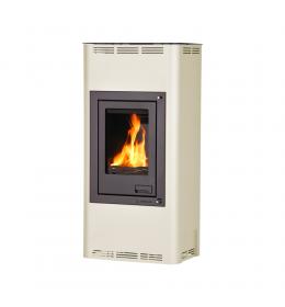 Krbová kamna HS Flamingo AQUAFLAM 12 s výměníkem - krémová, manuální regulace