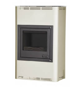 Krbová kamna HS Flamingo AQUAFLAM 25 s výměníkem - krémová, manuální regulace