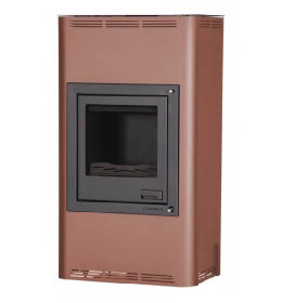 Krbová kamna HS Flamingo AQUAFLAM  17 s výměníkem - hnědá - sametová, základní regulace