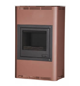 Krbová kamna HS Flamingo AQUAFLAM 25 s výměníkem - hnědá - sametová, automatická regulace