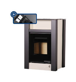 Krbová kamna HS Flamingo AQUAFLAM VARIO  LEND 11/5kW krémová, elektronická regulace