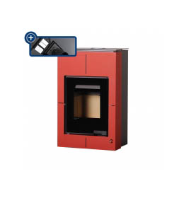 Krbová kamna HS Flamingo AQUAFLAM VARIO  SAPORO 11/7kW červená, elektronická regulace