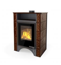 Kachlová kamna FLAMINGO AQUAFLAM VARIO PERU Hnědá