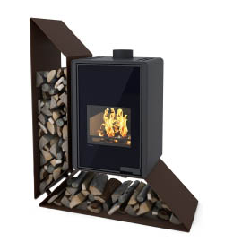Krbová kamna HS Flamingo DELUXE  KAMPA levá, hnědá - sametová