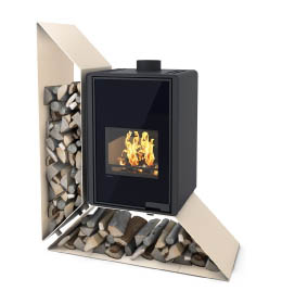 Krbová kamna HS Flamingo DELUXE  KAMPA levá, krémová