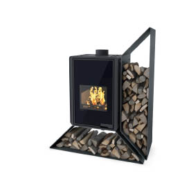 Krbová kamna HS Flamingo DELUXE  KAMPA pravá, černá