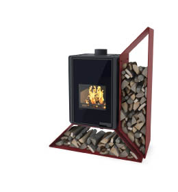 Krbová kamna HS Flamingo DELUXE  KAMPA pravá, červená