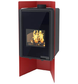 Krbová kamna HS Flamingo DELUXE  PULAU, červená