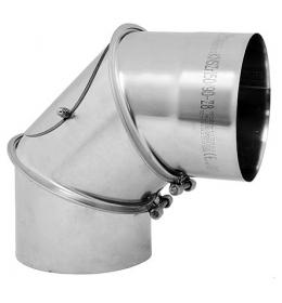 Koleno nerez 1mm - nastavitelné 90* 150mm s čistícím otvorem