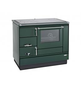 KVS Moravia VSP-9100.7382-V, zelený pravý, chromované doplňky, smaltovaný zelený rám plotny, ocelová broušená plotna, s výměníkem