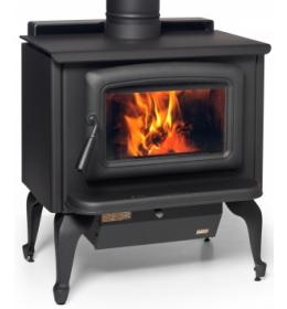 Kanadská kamna Pacific Energy SUPER 27 na nožičkách, černé dveře