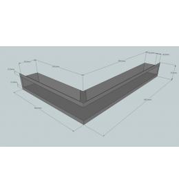 KRBOVÁ MŘÍŽKA OTEVŘENÁ ROHOVÁ 40X60X9 ČERNÁ HLOUBKA 8 CM