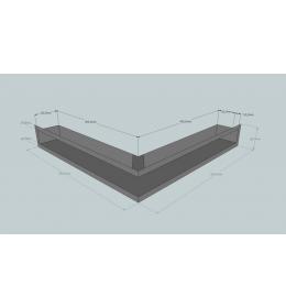 KRBOVÁ MŘÍŽKA OTEVŘENÁ ROHOVÁ 50X50X9 ANTRACIT HLOUBKA 8 CM
