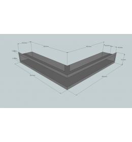 KRBOVÁ MŘÍŽKA OTEVŘENÁ ROHOVÁ 50X50X9 ČERNÁ HLOUBKA 10 CM