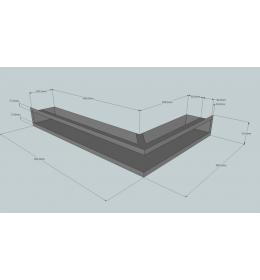 KRBOVÁ MŘÍŽKA OTEVŘENÁ ROHOVÁ 60X40X9 ANTRACIT HLOUBKA 10 CM